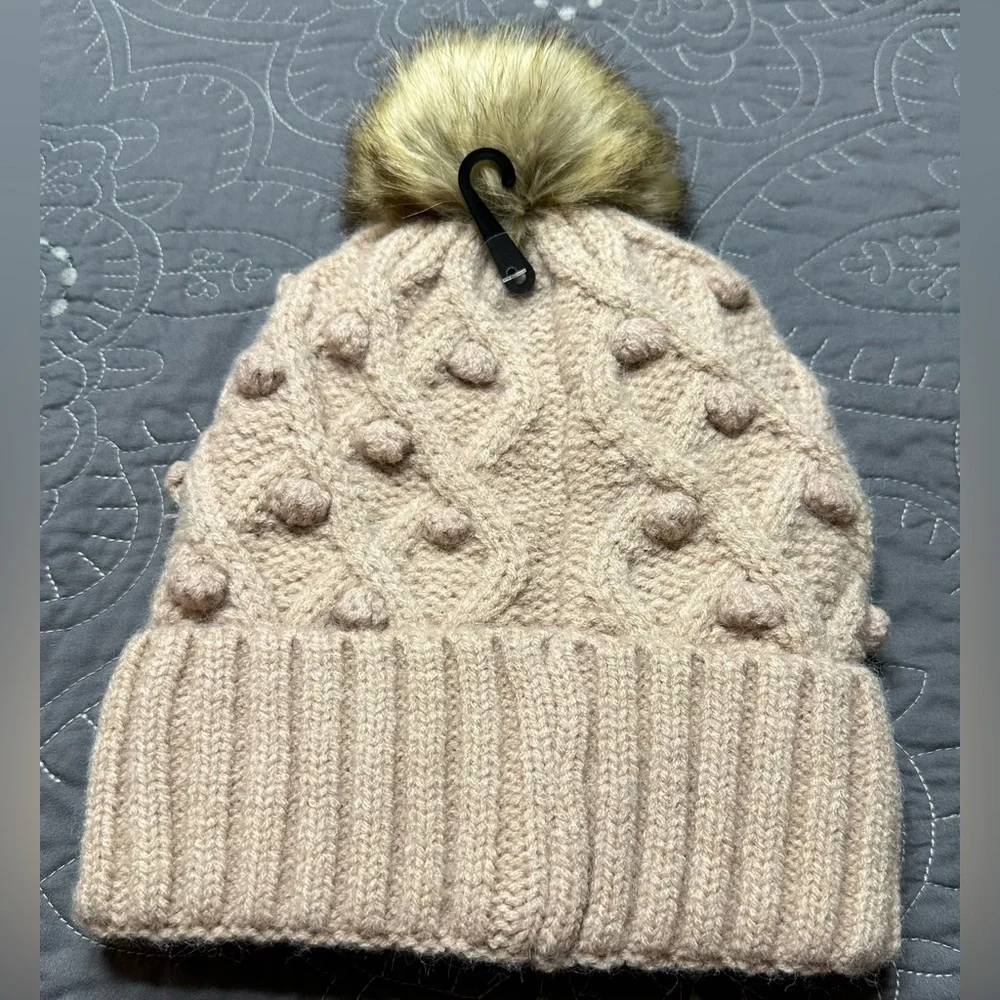 C.C Women’s Rose Pink Knit Pom Hat NWT One Size